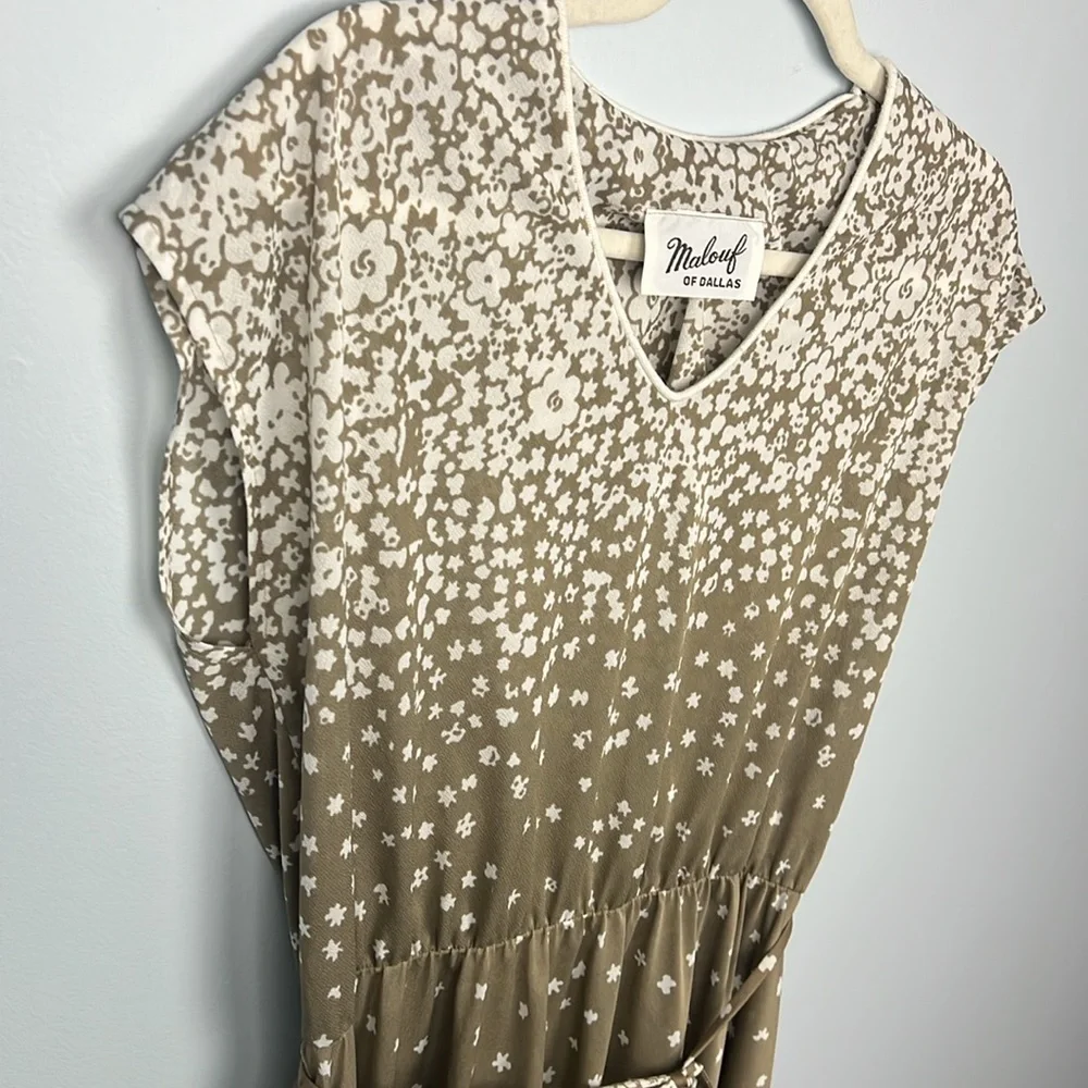 Malouf of Dallas vintage belted floral dress medium